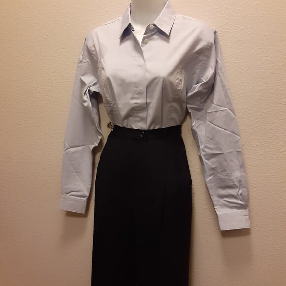 Vintage c2004 UAL Flight Attendant Uniform Shirt * LS Blue ** NEW **  Size 6 T - Picture 6 of 8